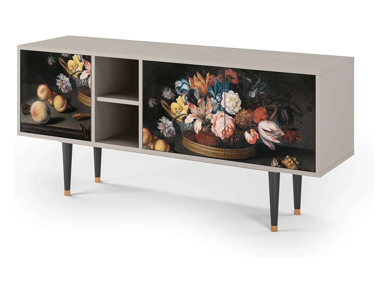Mueble de TV - 150х69х41 cm - T5 - Still Life with Flowers, Areia^ Móvel De Tv