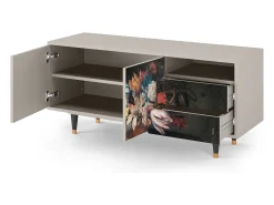 Móvel De Tv| Mueble de TV - 125х56х41 cm - T7 - Still Life with Flowers, Areia Bege