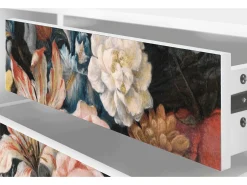 Hot Mueble de TV - 170х59х48 cm - T4 - Still Life with Flowers, Branco Bege