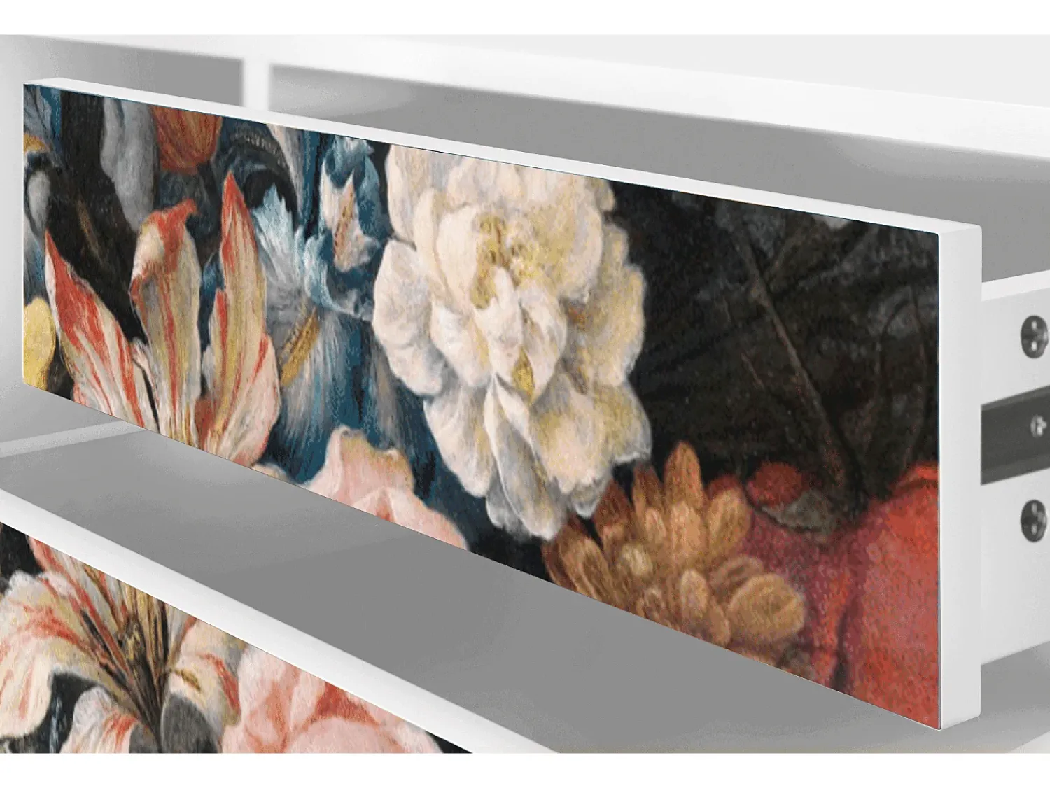 Hot Mueble de TV - 170х59х48 cm - T4 - Still Life with Flowers, Branco Bege