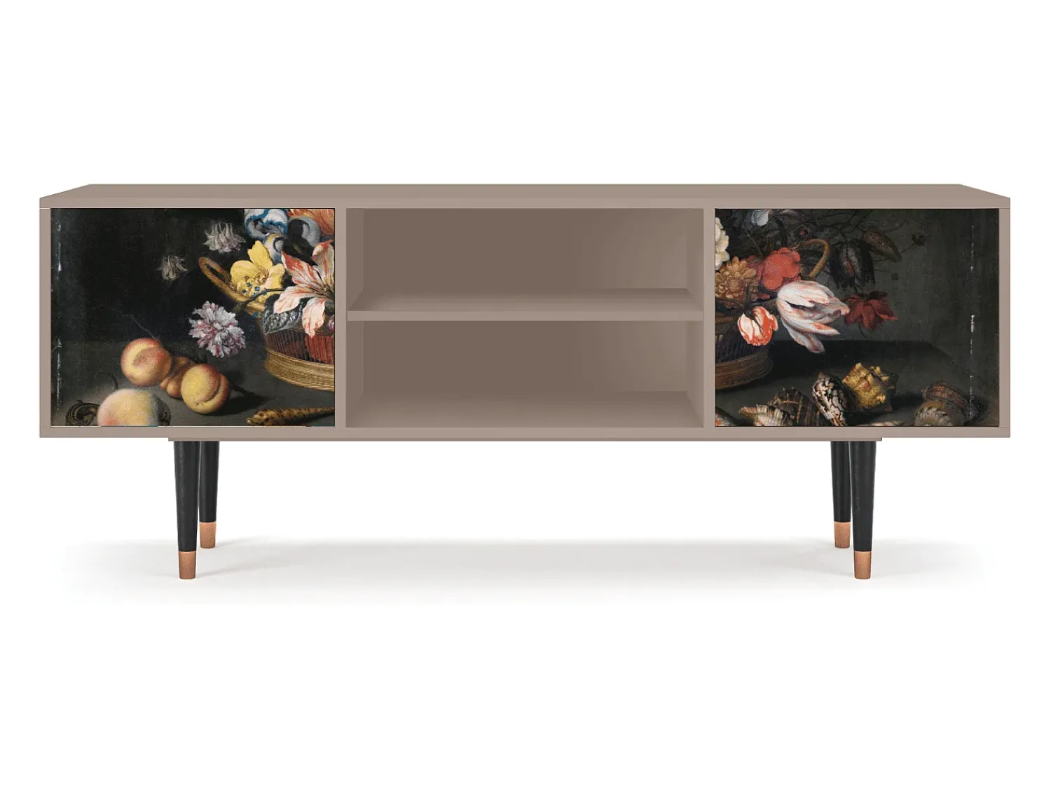Móvel De Tv| Mueble de TV - 170х69х48 cm - T2 - Still Life with Flowers, Latte Bege