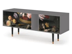 Móvel De Tv| Mueble de TV - 170х69х48 cm - T1 - Still Life with Flowers, Cinza Cinzento