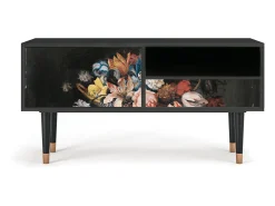 Móvel De Tv| Mueble de TV - 115х59х48 cm - T3 - Still Life with Flowers, Antracite Cinza antracite
