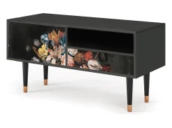 Móvel De Tv| Mueble de TV - 115х59х48 cm - T3 - Still Life with Flowers, Antracite Cinza antracite
