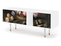 Móvel De Tv* Mueble de TV - 170х69х48 cm - T1 - Still Life with Flowers, Branco Bege