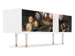 Móvel De Tv* Mueble de TV - 170х69х48 cm - T1 - Still Life with Flowers, Branco Bege