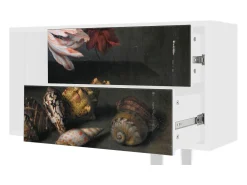 Móvel De Tv* Mueble de TV - 170х69х48 cm - T1 - Still Life with Flowers, Branco Bege