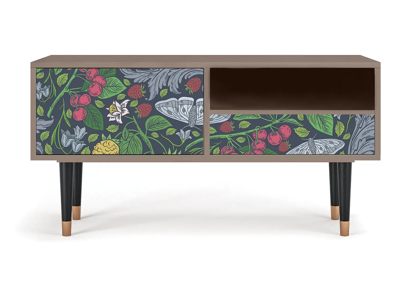 Best Mueble de TV - 115х59х48 cm - T3 - Summer Berries, Latte Bege