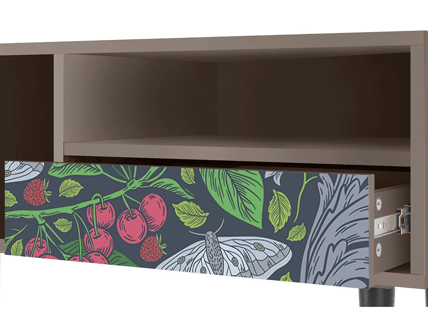 Best Mueble de TV - 115х59х48 cm - T3 - Summer Berries, Latte Bege