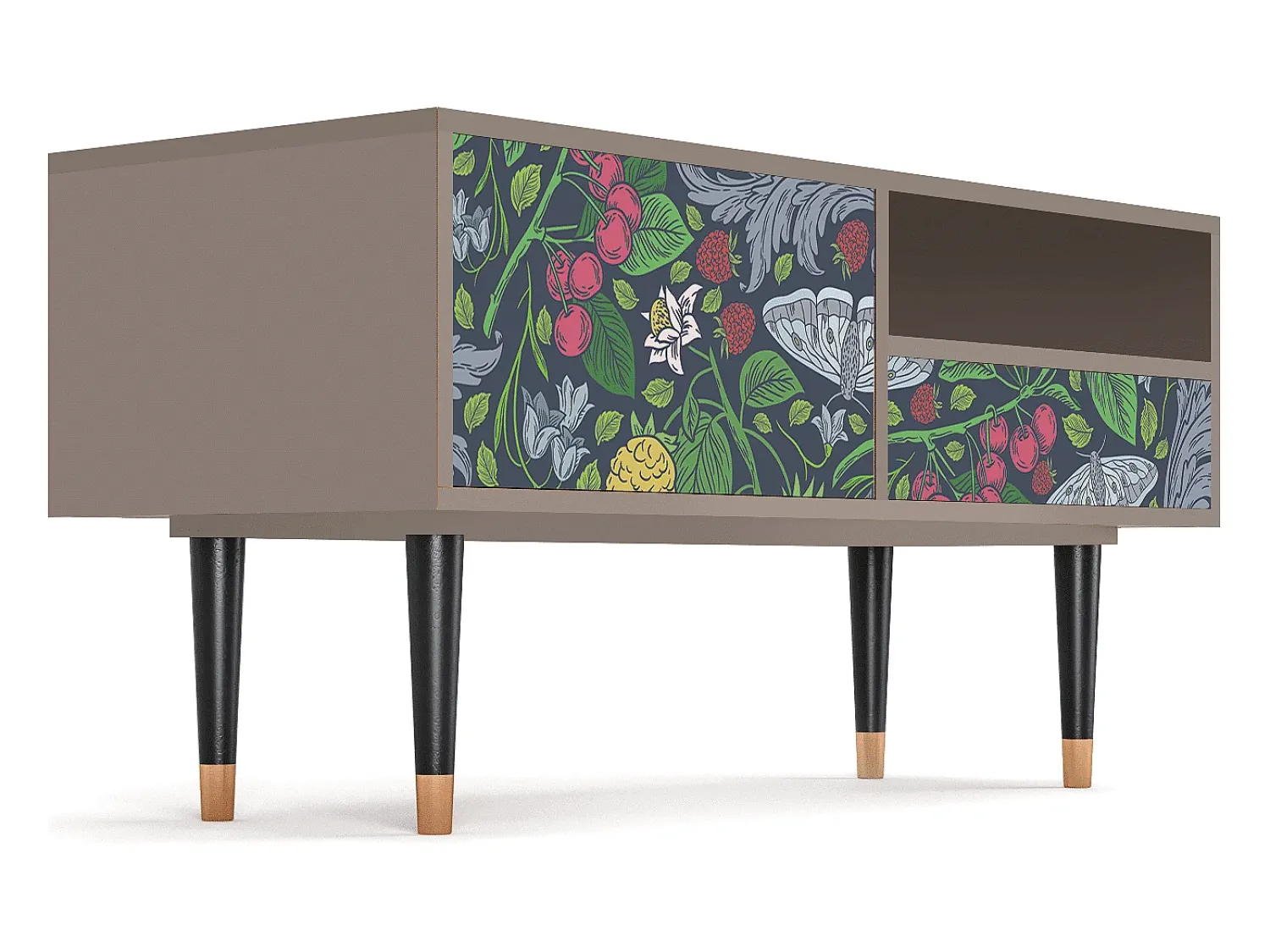 Best Mueble de TV - 115х59х48 cm - T3 - Summer Berries, Latte Bege