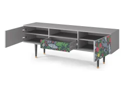 Móvel De Tv* Mueble de TV - 170х59х41 cm - T6 - Summer Berries, Cinza Cinzento