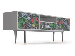Móvel De Tv* Mueble de TV - 170х59х41 cm - T6 - Summer Berries, Cinza Cinzento