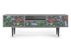 Móvel De Tv* Mueble de TV - 170х59х41 cm - T6 - Summer Berries, Cinza Cinzento