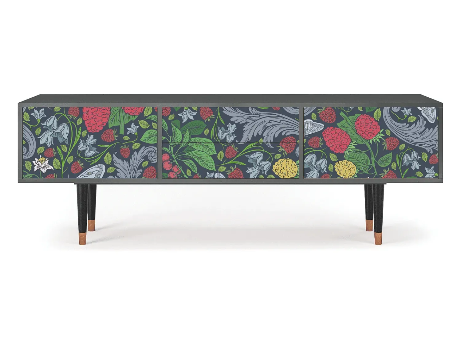Móvel De Tv| Mueble de TV - 170х59х48 cm - T4 - Summer Berries, Antracite Cinza antracite