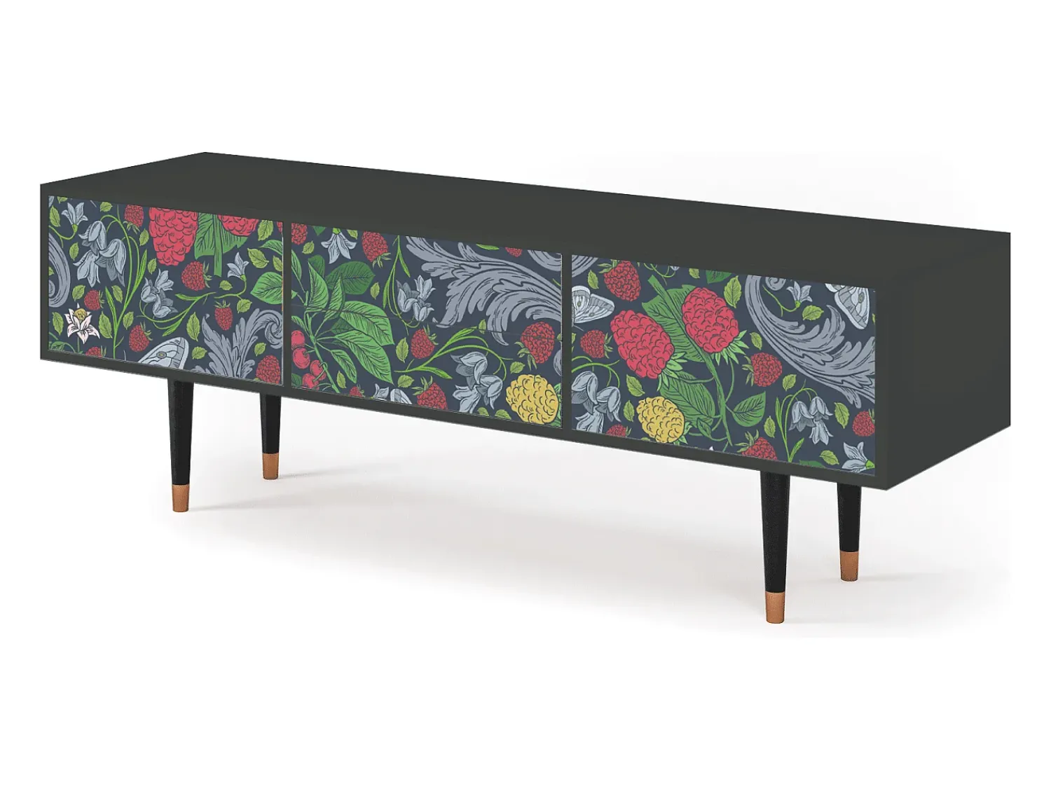 Móvel De Tv| Mueble de TV - 170х59х48 cm - T4 - Summer Berries, Antracite Cinza antracite