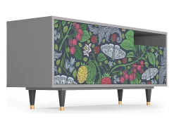 Mueble de TV - 125х56х41 cm - T7 - Summer Berries, Cinza Cinzento