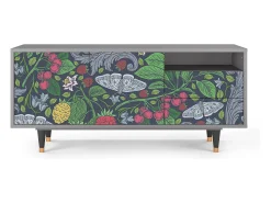 Mueble de TV - 125х56х41 cm - T7 - Summer Berries, Cinza Cinzento