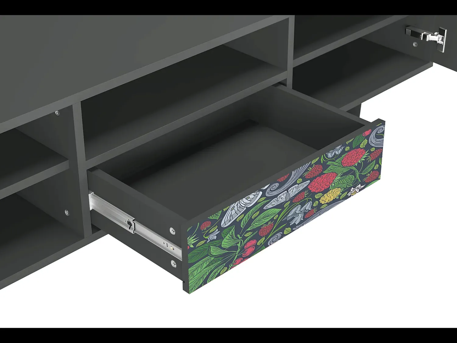 Clearance Mueble de TV - 170х59х41 cm - T6 - Summer Berries, Antracite Cinza antracite