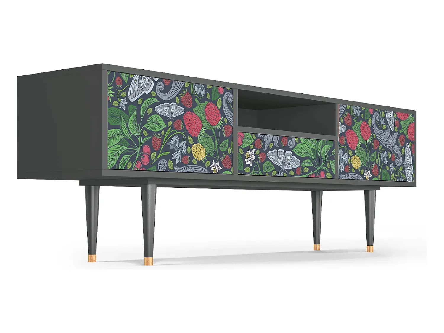 Clearance Mueble de TV - 170х59х41 cm - T6 - Summer Berries, Antracite Cinza antracite