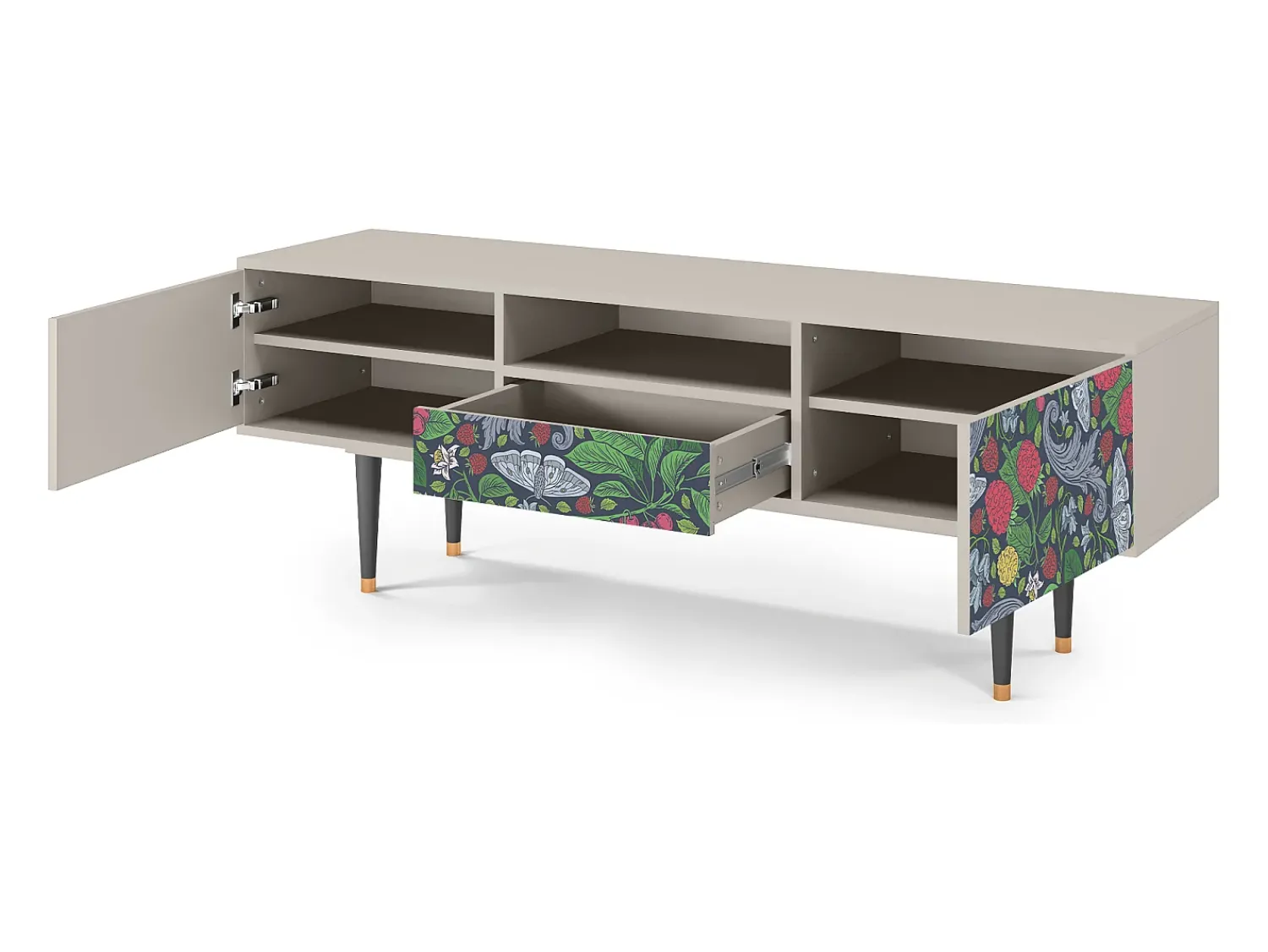 Móvel De Tv| Mueble de TV - 170х59х41 cm - T6 - Summer Berries, Areia Bege