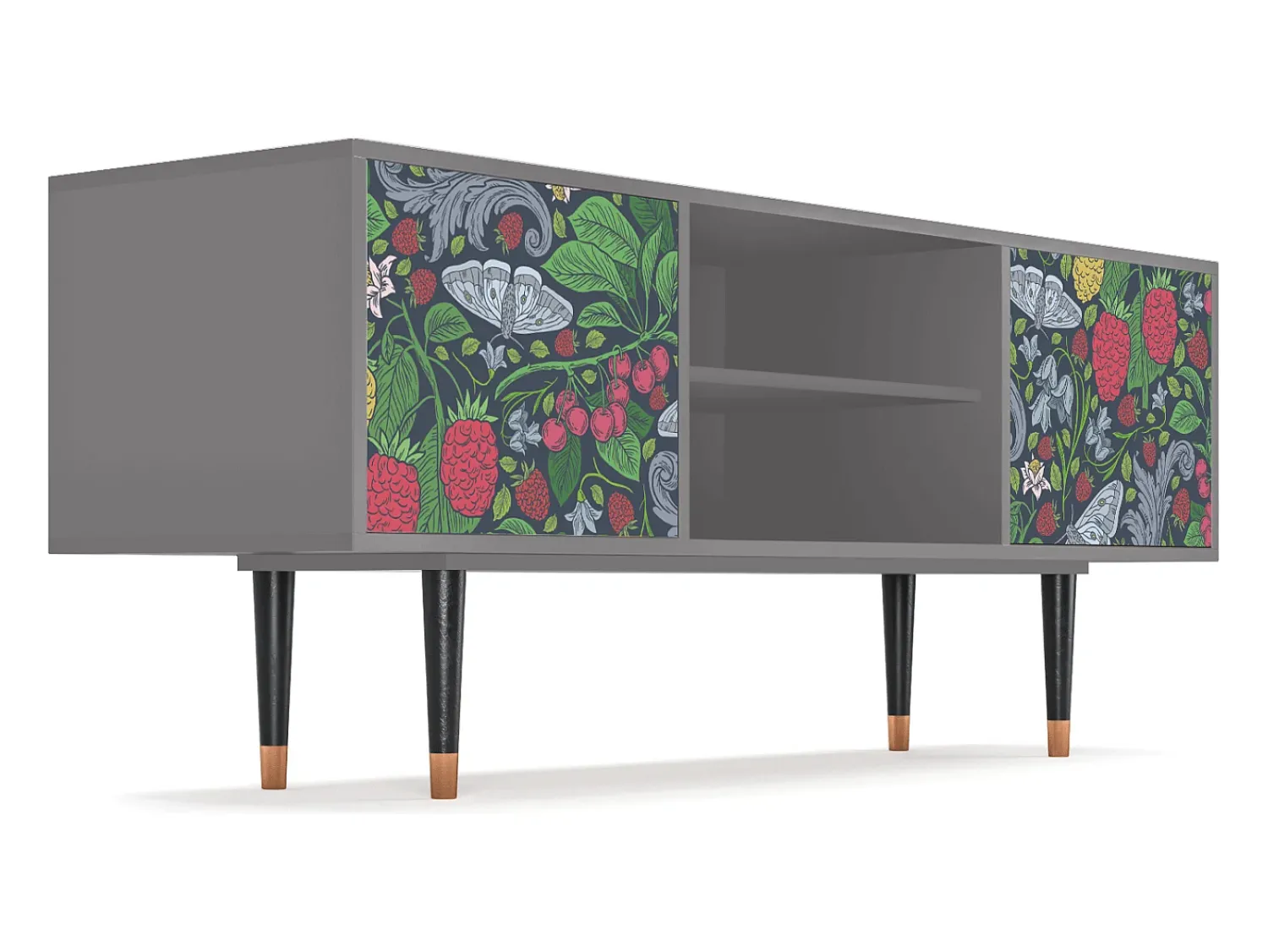 Móvel De Tv| Mueble de TV - 170х69х48 cm - T2 - Summer Berries, Cinza Cinzento