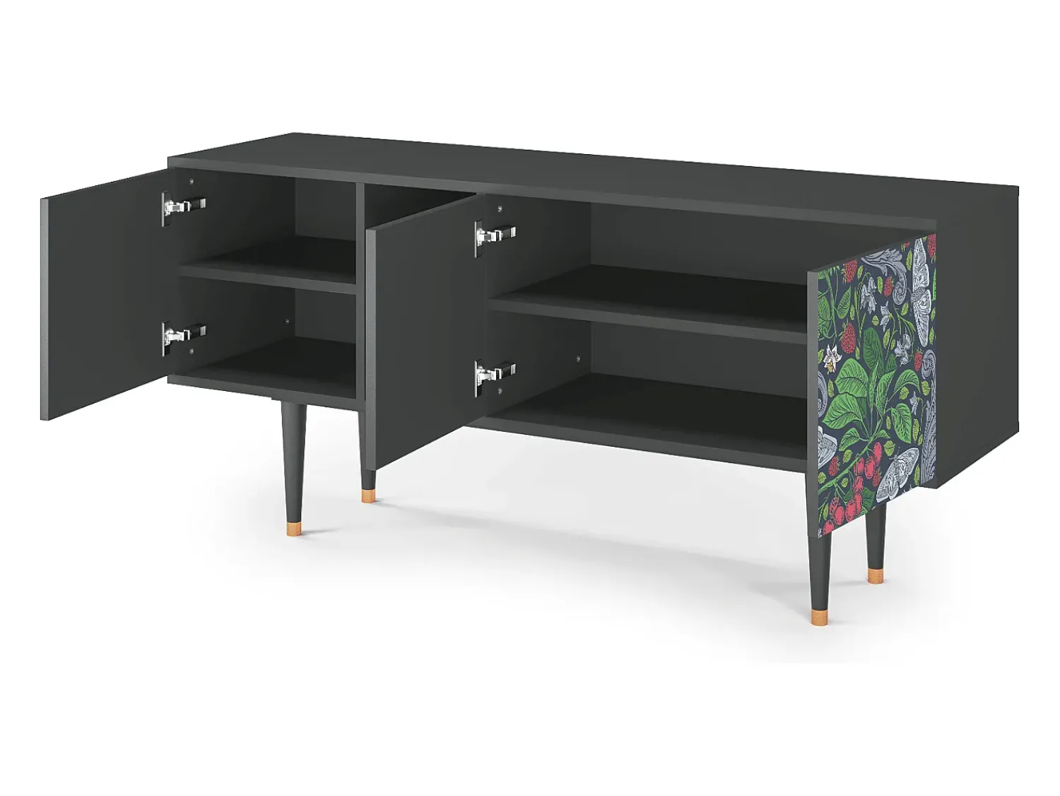 Best Mueble de TV - 150х69х41 cm - T5 - Summer Berries, Antracite Cinza antracite