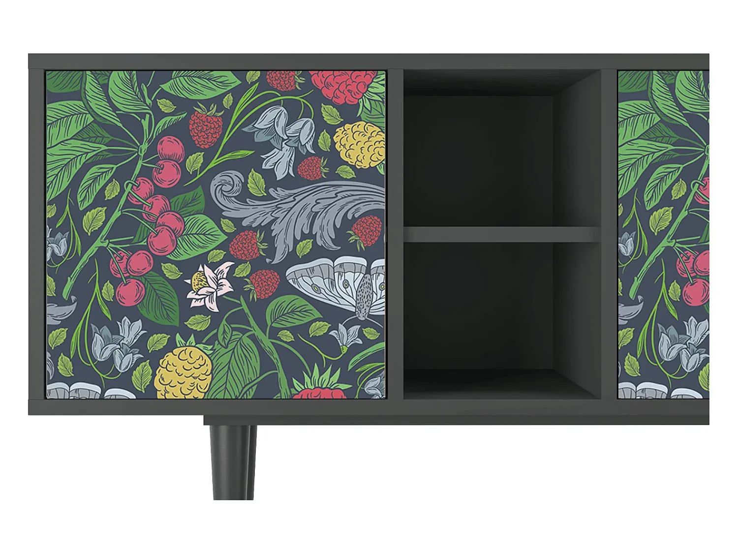Best Mueble de TV - 150х69х41 cm - T5 - Summer Berries, Antracite Cinza antracite