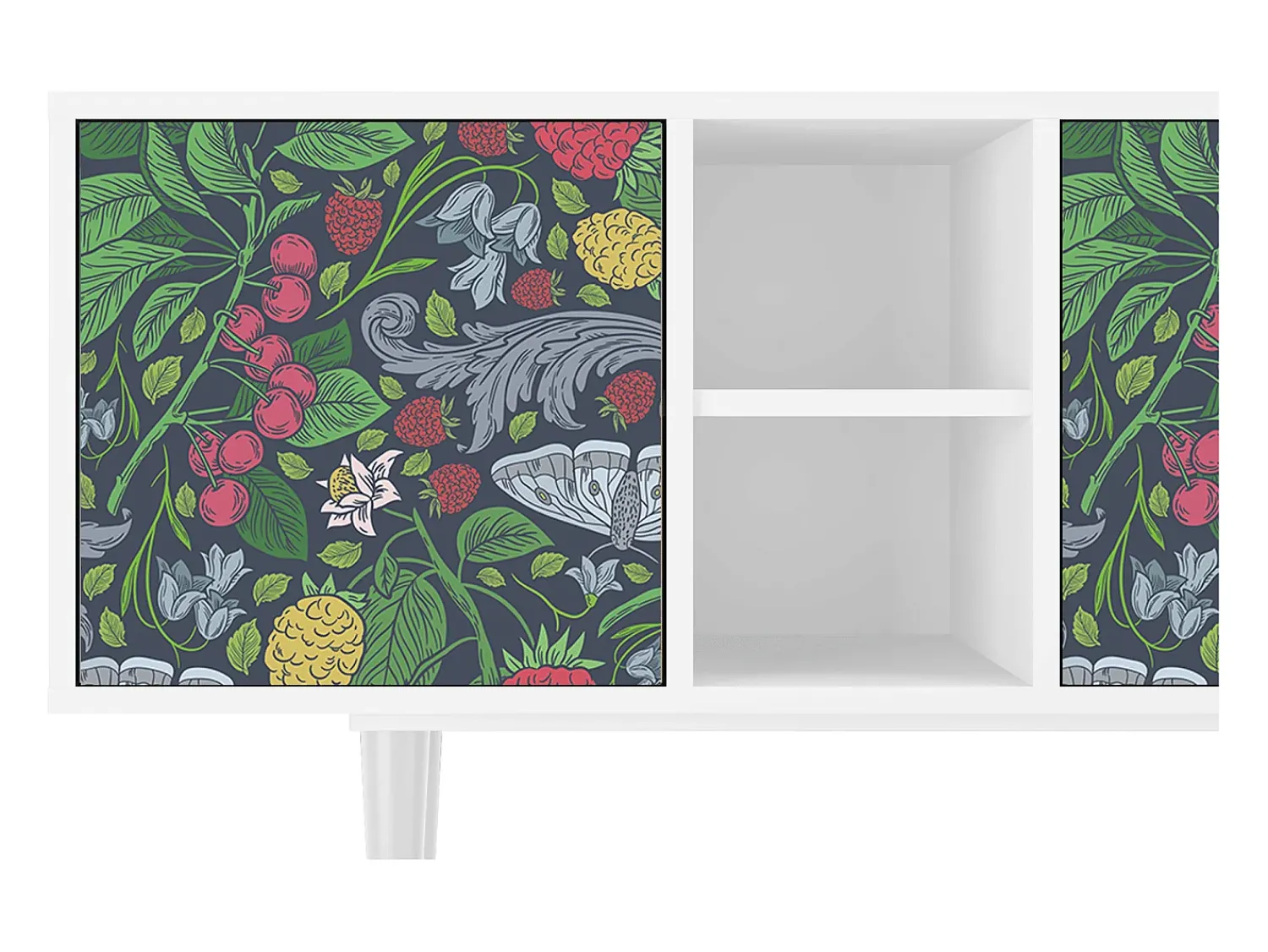 Móvel De Tv* Mueble de TV - 150х69х41 cm - T5 - Summer Berries, Branco Bege