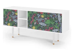 Móvel De Tv* Mueble de TV - 150х69х41 cm - T5 - Summer Berries, Branco Bege