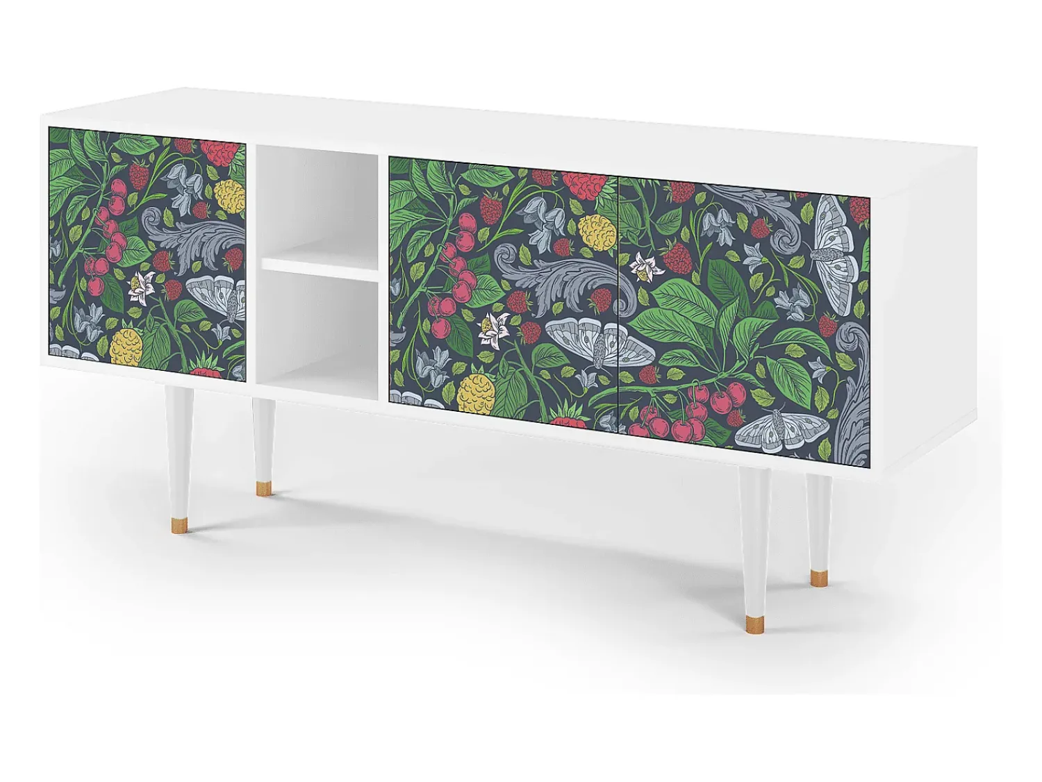 Móvel De Tv* Mueble de TV - 150х69х41 cm - T5 - Summer Berries, Branco Bege