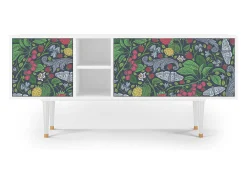 Móvel De Tv* Mueble de TV - 150х69х41 cm - T5 - Summer Berries, Branco Bege