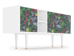 Móvel De Tv* Mueble de TV - 150х69х41 cm - T5 - Summer Berries, Branco Bege