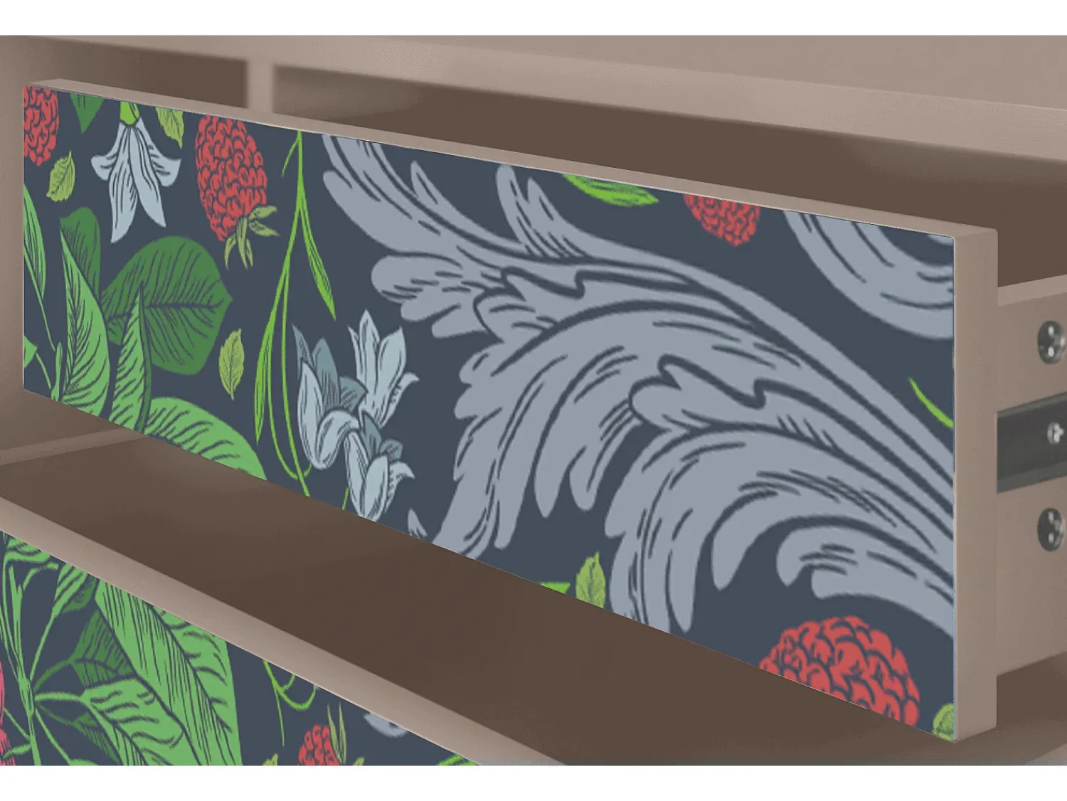 Móvel De Tv* Mueble de TV - 170х59х48 cm - T4 - Summer Berries, Latte Bege