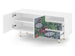 Discount Mueble de TV - 125х56х41 cm - T7 - Summer Berries, Branco Bege