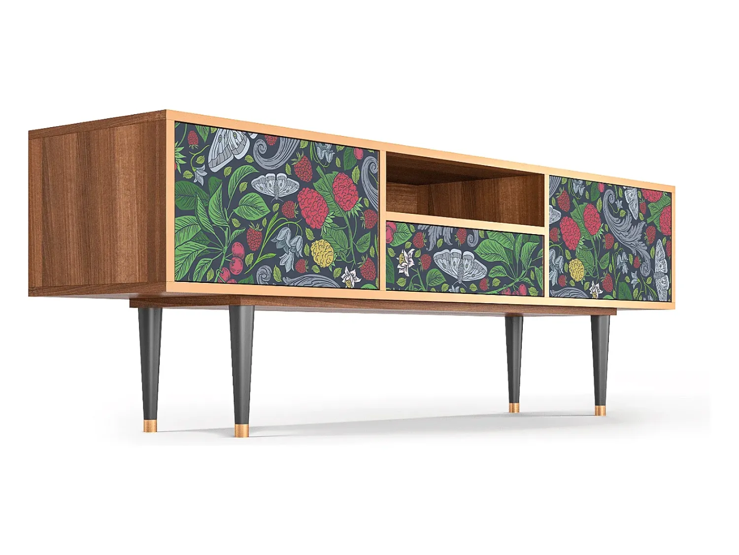 Outlet Mueble de TV - 170х59х41 cm - T6 - Summer Berries, Nogueira Castanho