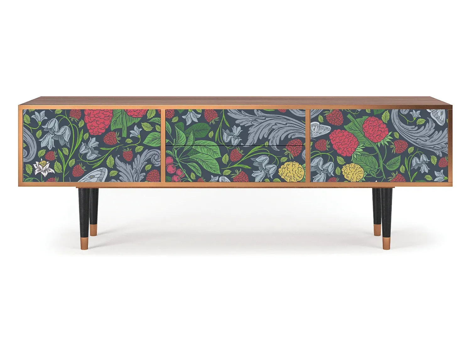 Móvel De Tv| Mueble de TV - 170х59х48 cm - T4 - Summer Berries, Nogueira Castanho
