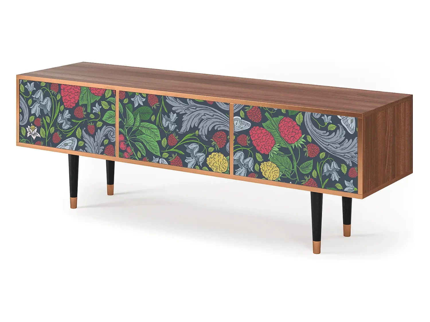 Móvel De Tv| Mueble de TV - 170х59х48 cm - T4 - Summer Berries, Nogueira Castanho