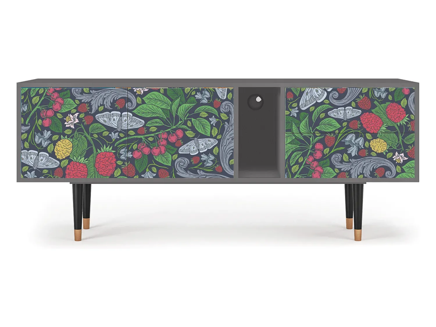 Mueble de TV - 170х69х48 cm - T1 - Summer Berries, Cinza^ Móvel De Tv