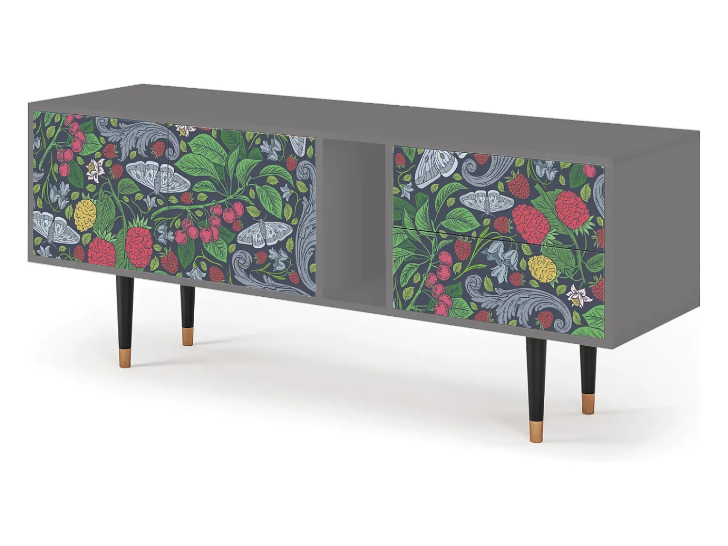 Mueble de TV - 170х69х48 cm - T1 - Summer Berries, Cinza^ Móvel De Tv