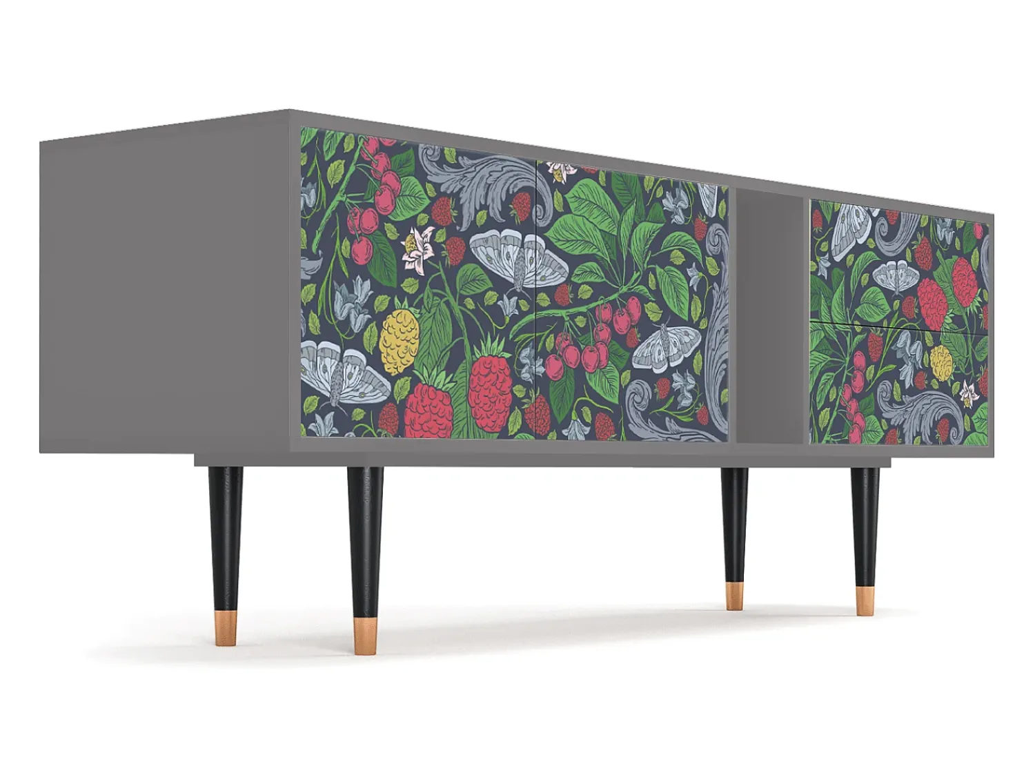 Mueble de TV - 170х69х48 cm - T1 - Summer Berries, Cinza^ Móvel De Tv