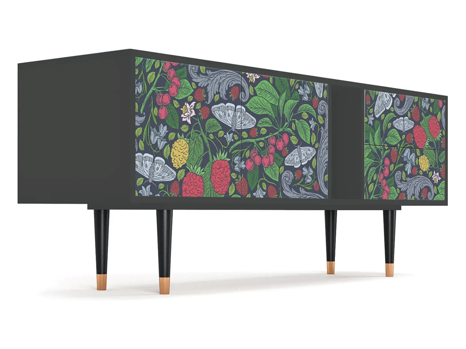 Mueble de TV - 170х69х48 cm - T1 - Summer Berries, Antracite^ Móvel De Tv