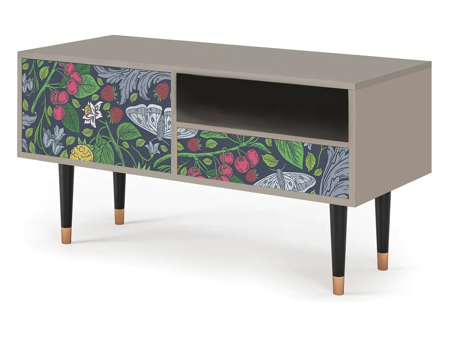 Móvel De Tv| Mueble de TV - 115х59х48 cm - T3 - Summer Berries, Areia Bege