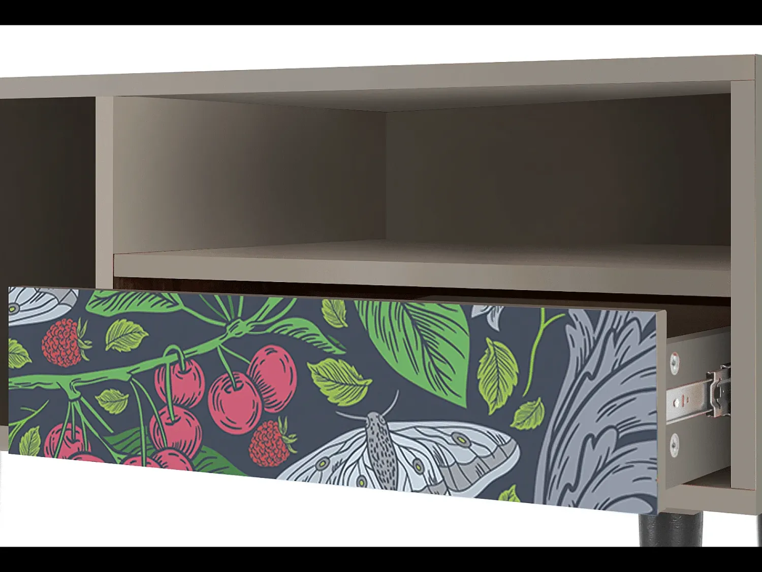 Móvel De Tv| Mueble de TV - 115х59х48 cm - T3 - Summer Berries, Areia Bege