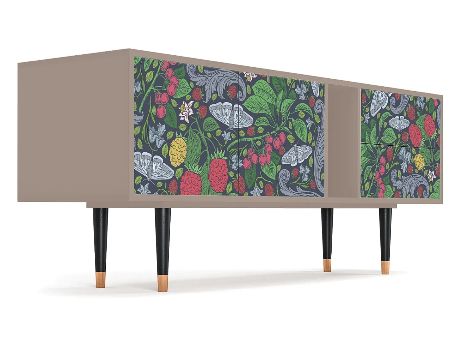 Móvel De Tv* Mueble de TV - 170х69х48 cm - T1 - Summer Berries, Latte Bege