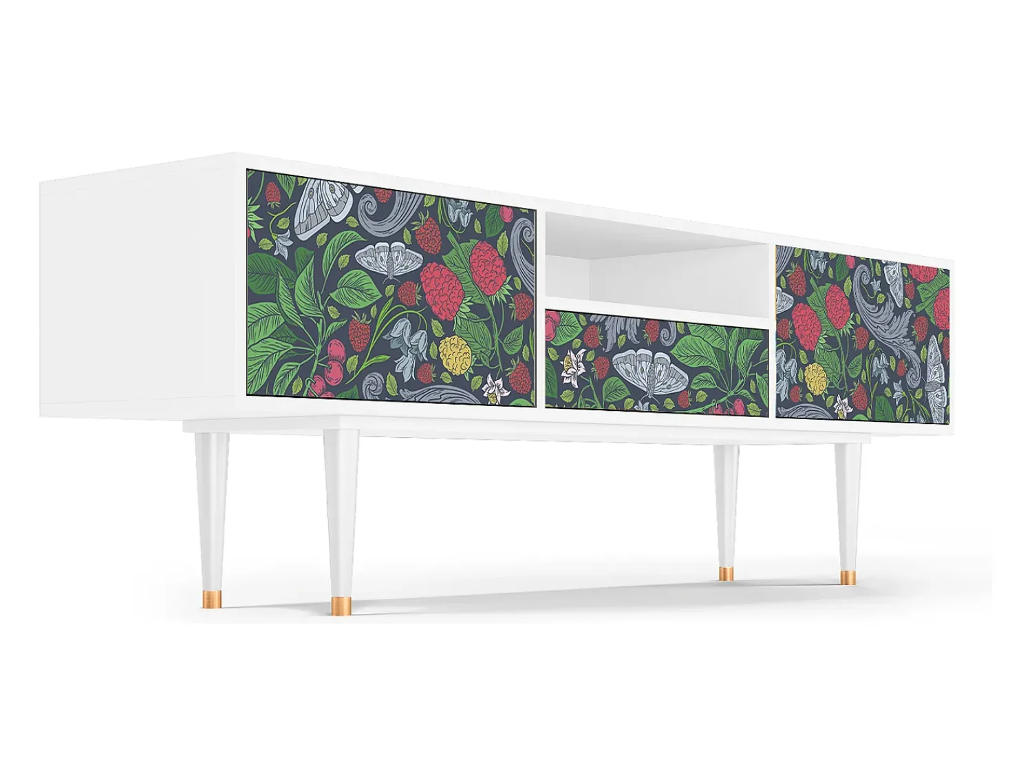Mueble de TV - 170х59х41 cm - T6 - Summer Berries, Branco^ Móvel De Tv