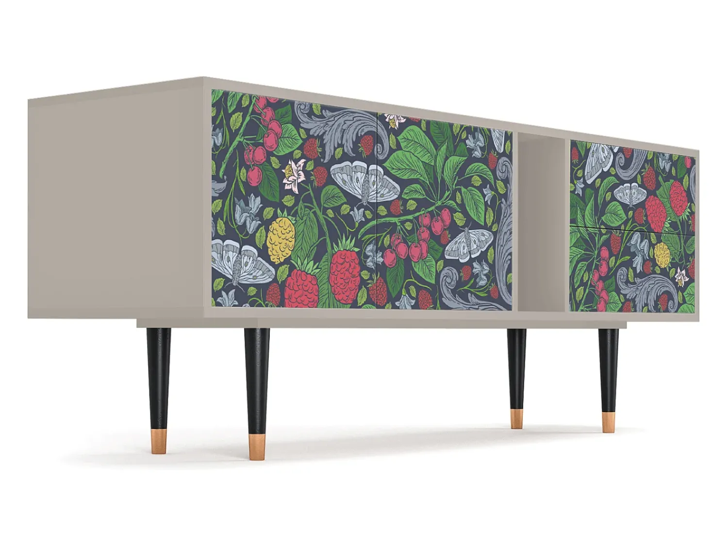 Móvel De Tv* Mueble de TV - 170х69х48 cm - T1 - Summer Berries, Areia Bege