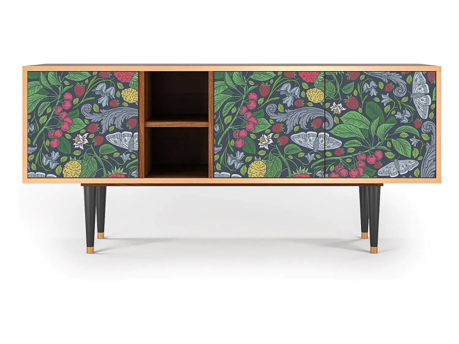 Móvel De Tv| Mueble de TV - 150х69х41 cm - T5 - Summer Berries, Nogueira Castanho