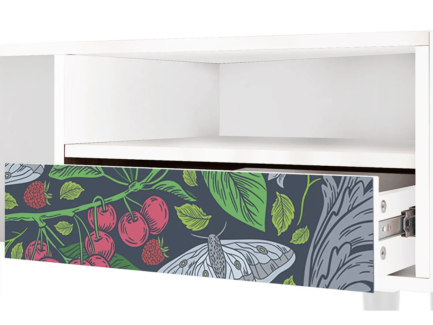 Mueble de TV - 115х59х48 cm - T3 - Summer Berries, Branco^ Móvel De Tv