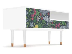 Mueble de TV - 115х59х48 cm - T3 - Summer Berries, Branco^ Móvel De Tv