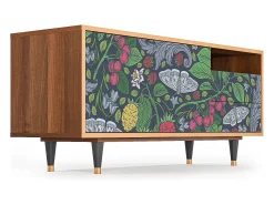 Móvel De Tv* Mueble de TV - 125х56х41 cm - T7 - Summer Berries, Nogueira Castanho